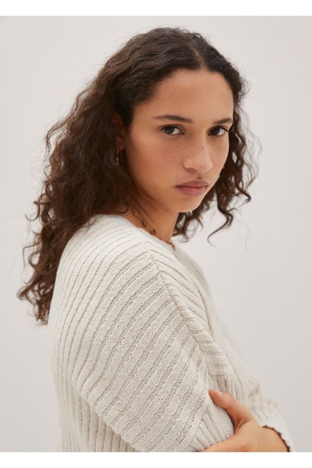 Kayık Yaka Triko Kazak - 5