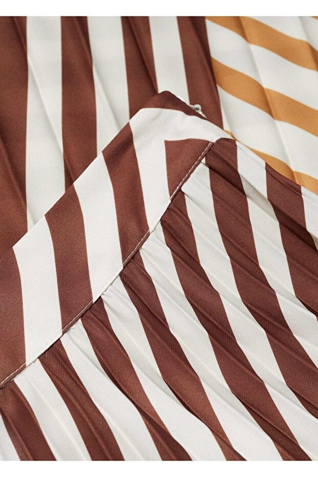 Desenli Pilili Etek - 6