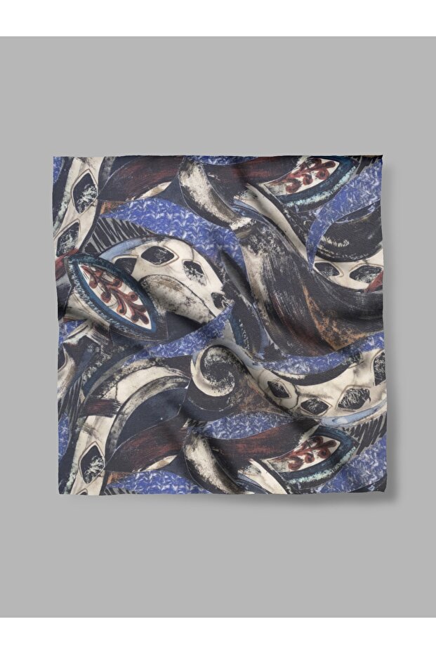 Patterned Chiffon Scarf - 1