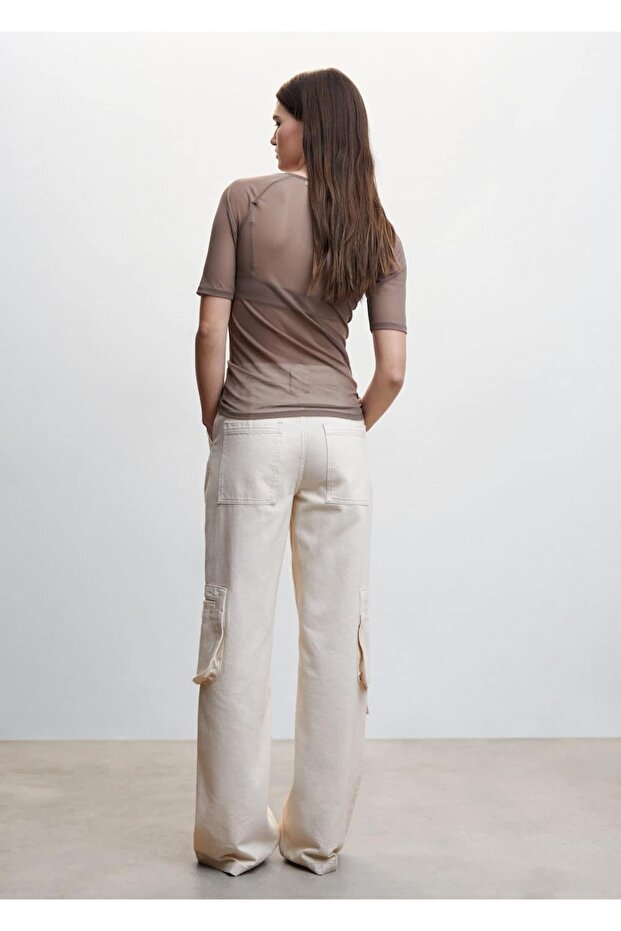 Yarı Transparan Büstiyer Bluz - 4