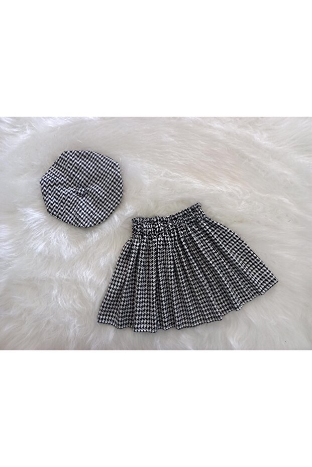 نمط Houndstooth نمط Paperbeg نموذج تنورة وقبعة الرسام