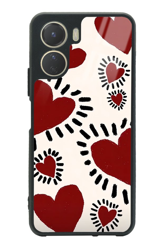 Vivo Y16 Brush Heart Design Glossy Phone Case