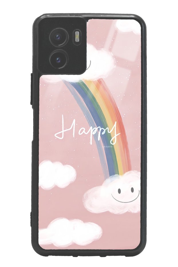 Vivo Y15S Glossy Phone Case with Happy Cloude Design