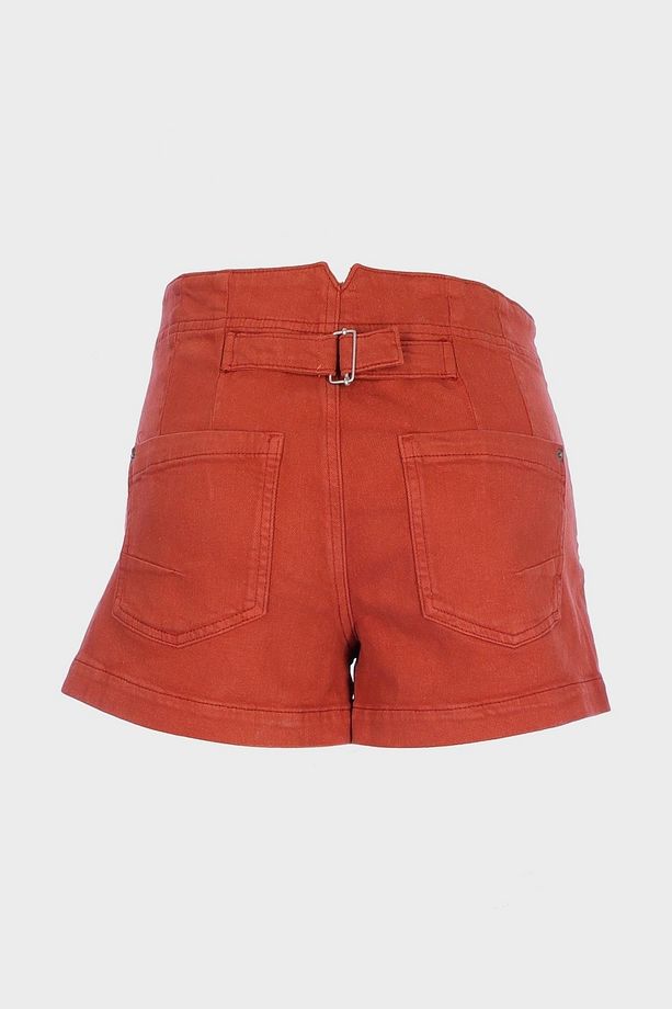 Tarçın Rengi Gizli Fermuarlı Jean Şort C 4534-085 - 2