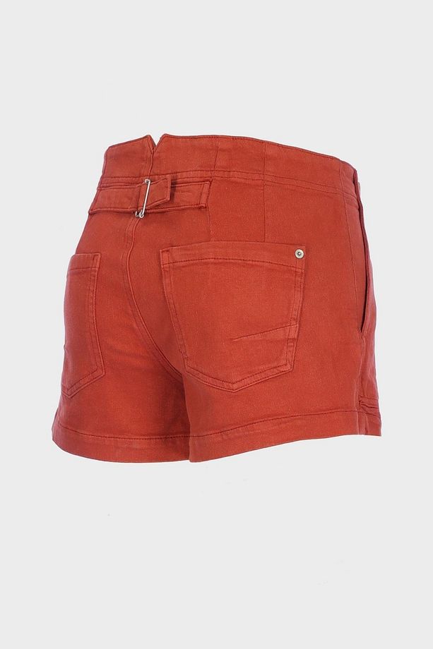 Tarçın Rengi Gizli Fermuarlı Jean Şort C 4534-085 - 3