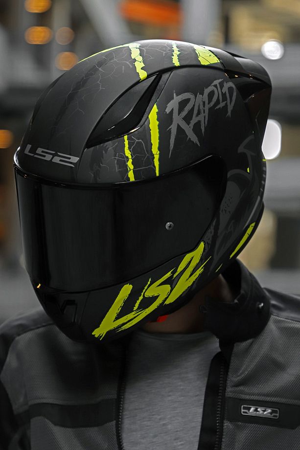 Rapıd 2 Race Raven Mat Siyah-gri-neon Sarı Kask - 3