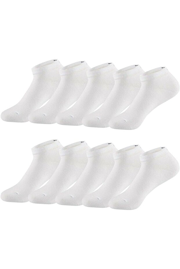 White Cotton Ankle Length Bootie Socks 10 Pairs Economical Package