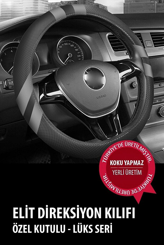 Renault R 11 Uyumlu Elit Geçmeli Direksiyon Kılıfı Füme Kutulu - 1