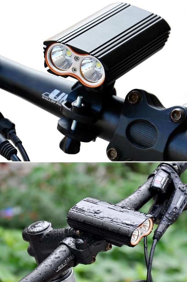® Şarj Göstergeli Uzun Menzil Su Geçirmez LED Bisiklet Feneri 1600 Lumen - 5