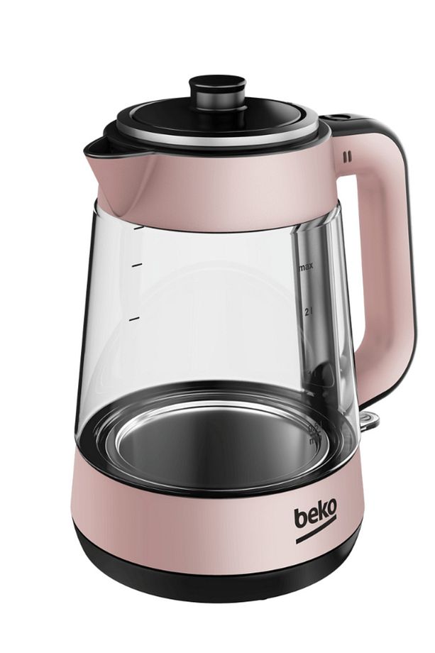 1900 W 2000 ml Cam Çaycı, Rose - 2
