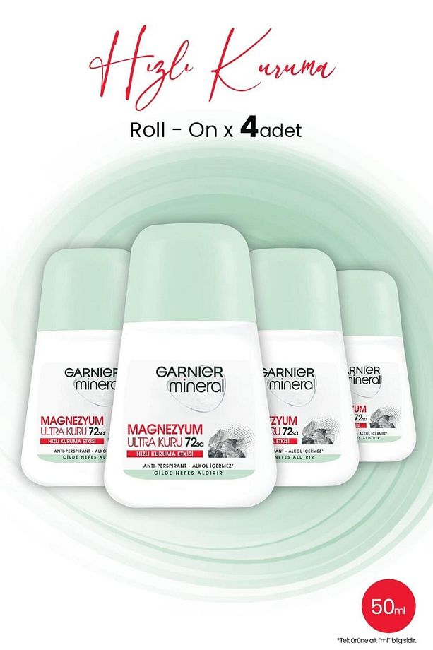 Mineral Magnezyum Ultra Kuru Roll-On 72 Saat x 4 Adet - 1