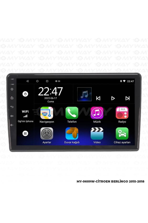 CİTROEN BERLİNGO ANDROİD 12 MULTİMEDYA CARPLAY 2GB RAM+32GB HDD 2015-2018 NAVİGASYON EKRAN - 3