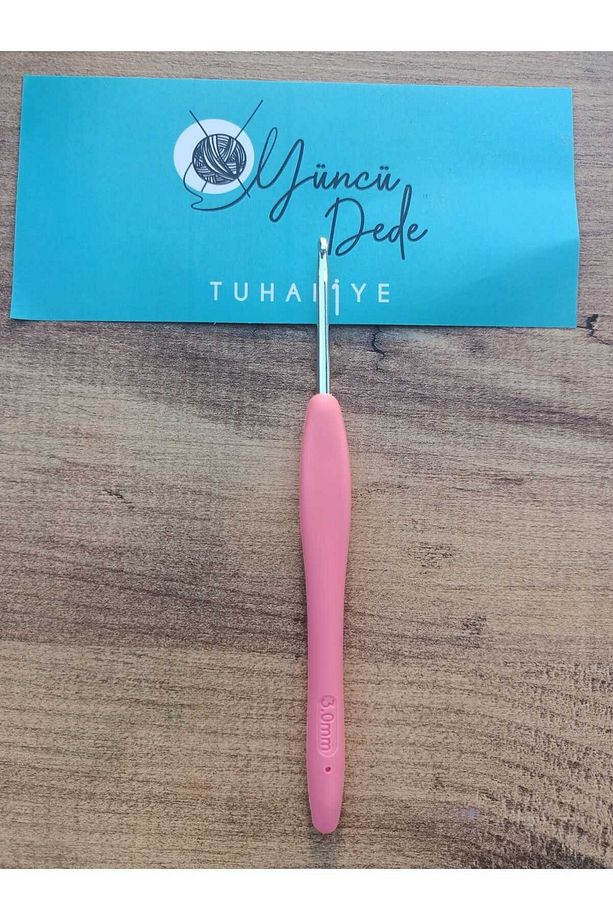 Kağıt Ip Çanta Yapımı Için Örgü Tığı Örgü Yün Örgü Tığı Silikon Saplı 3 Numara (3MM) - 1