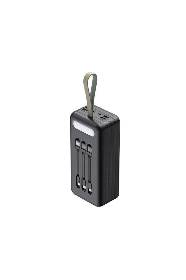 80000MAH 4 USB ÇIKIŞLI POWERBANK TYPE C LİGHTNİNG VE MİKRO USB GİRİŞLİ EL FENERLİ - 5