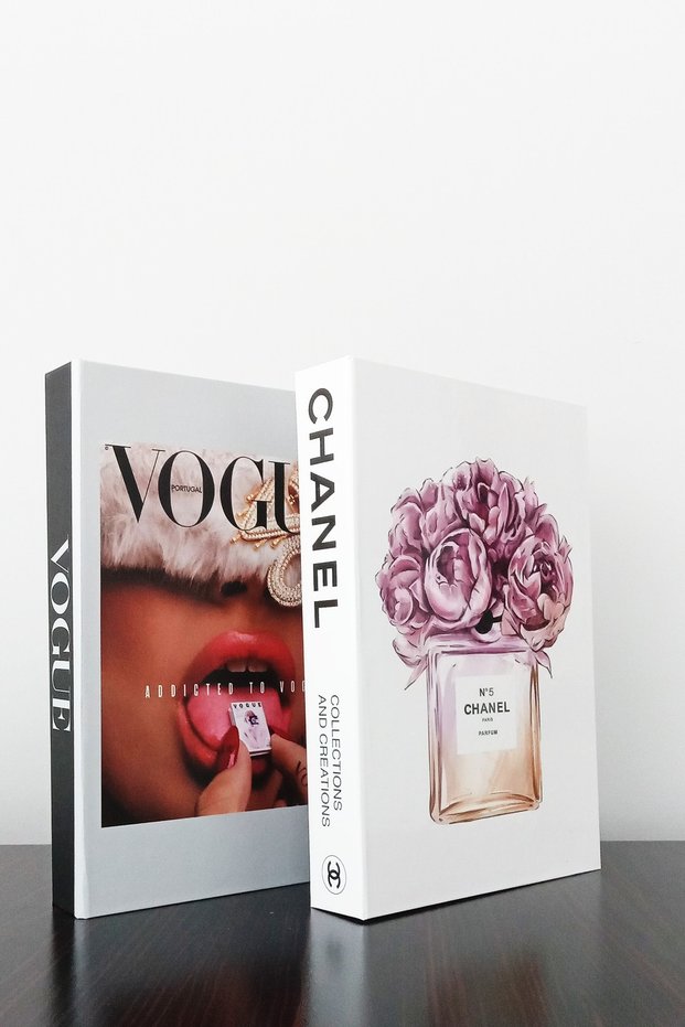 2 Pack Decorative Book Box Appearance Portugal & No5 Perfume Themed