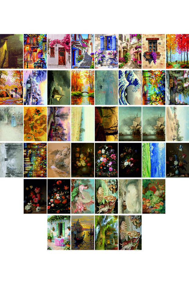 Paintings Themed Postcard Set (42 pieces of 10x15 cm)