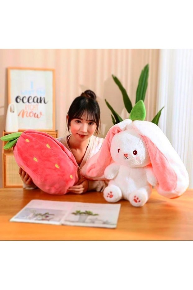 Special Gift for Lovers Strawberry Rabbit Special Design - Both Strawberry and Rabbit with Zipper Structure