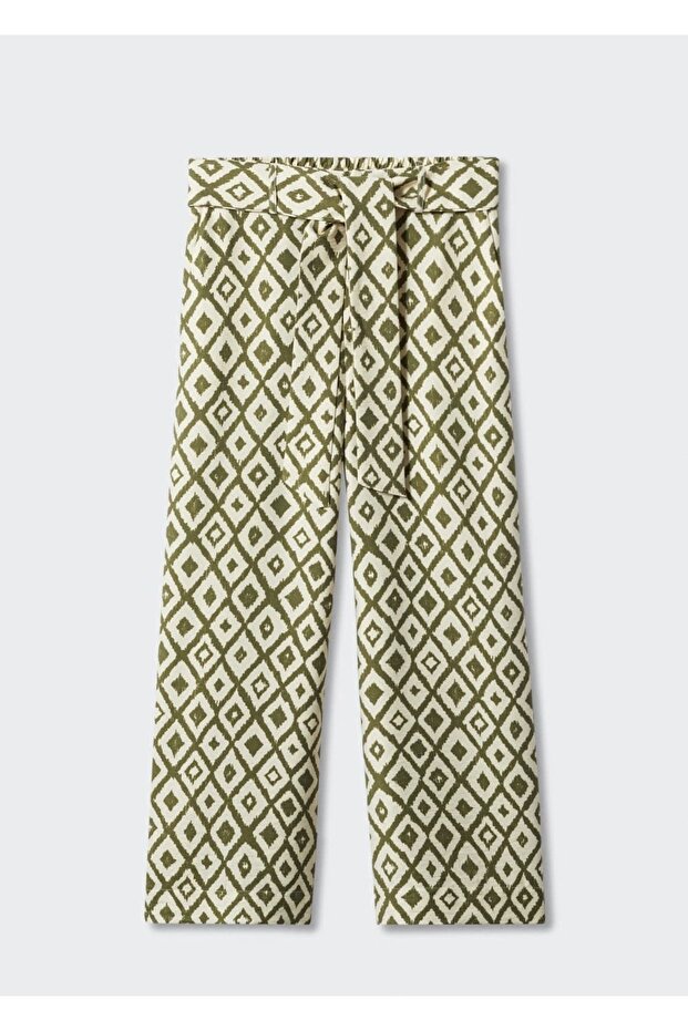 Desenli Fiyonklu Pantolon - 3