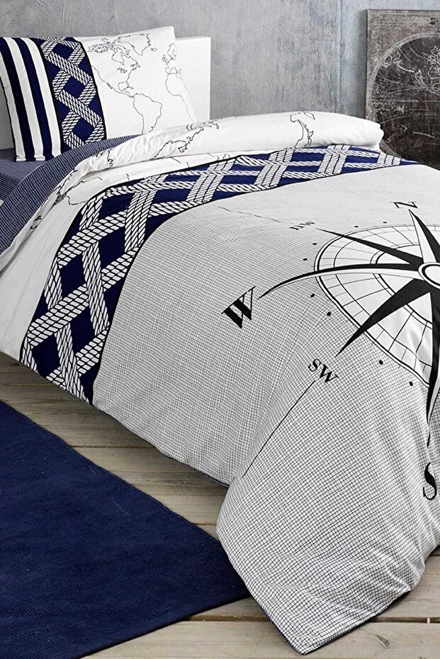 Navi Single Duvet Cover Set - Navi Navy Blue