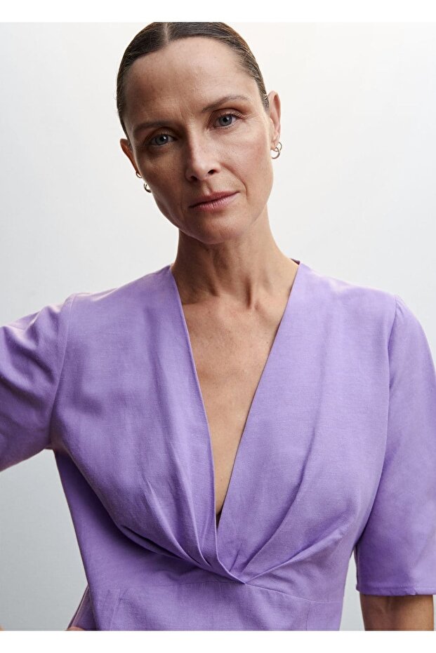 Kalın Pilili Elbise - 6