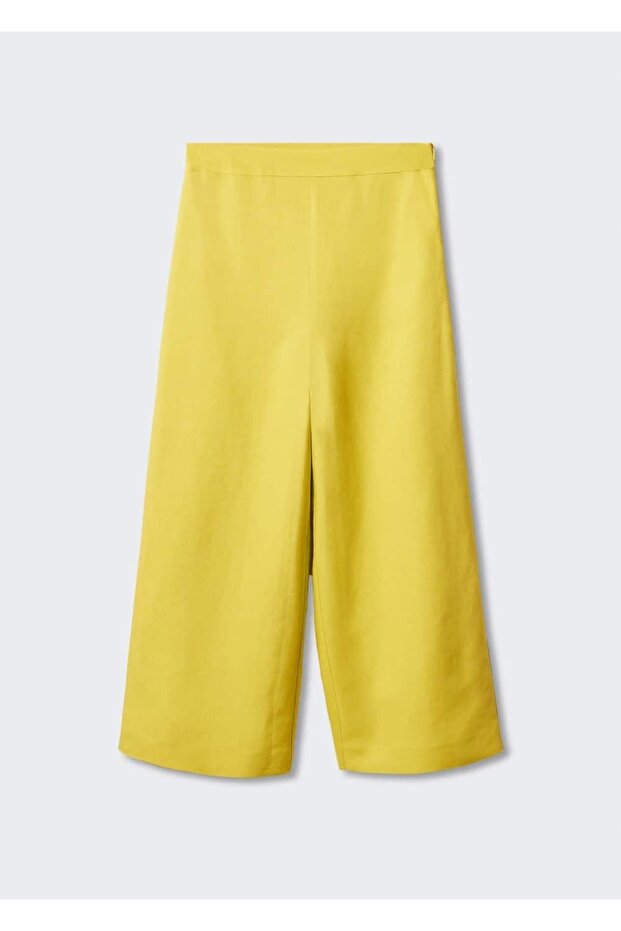 Keten Karışımlı Kısa Paçalı Pantolon - 3