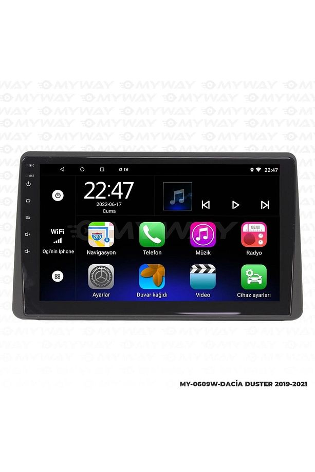 DACİA DUSTER ANDROİD 12 MULTİMEDYA CARPLAY 2GB RAM+32GB HDD 2019-2021 NAVİGASYON EKRAN - 3