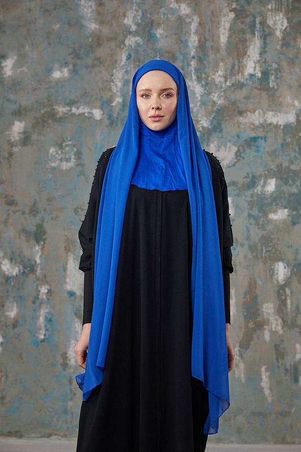 BOYUNLU BONELİ ŞAL - SAKS - 5