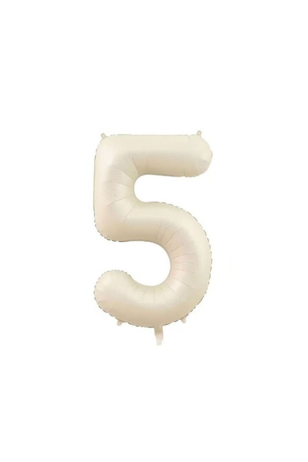 Best Sea Sand Beige Color Number Foil Balloon Age 5