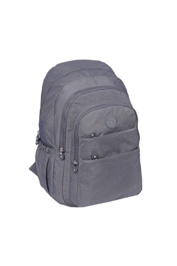 Gray Waterproof Crinkle Fabric Backpack 1625