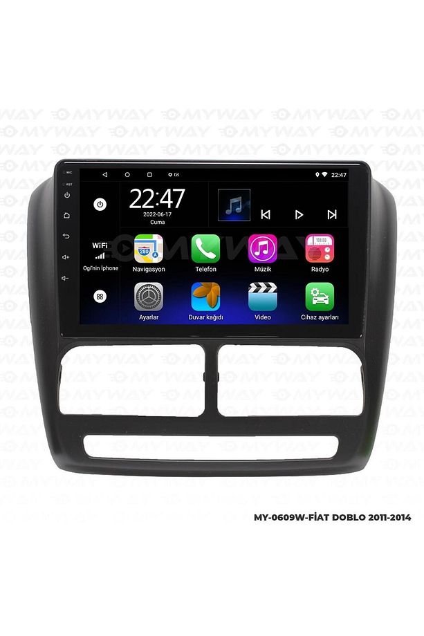 FİAT DOBLO ANDROİD 12 MULTİMEDYA CARPLAY 2GB RAM+32GB HDD 2011-2014 NAVİGASYON EKRAN - 3