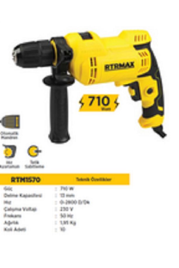 Rtm1570 Darbeli Matkap 710 W 13 Mm - 5