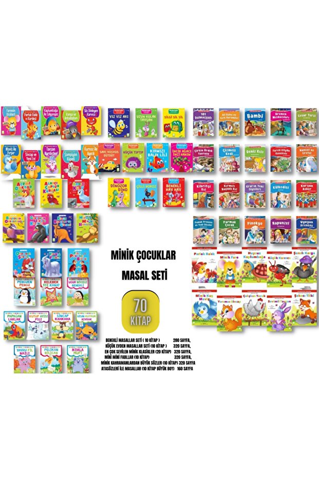 uzaktangelir Minik Çocuklar Masal Seti 70 Kitap