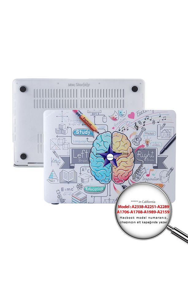 Macbook Pro M1-m2 Kılıf 13inç A1706 A1708 A1989 A2159 A2251 A2289 A2338 Ile Uyumlu Brain - 1