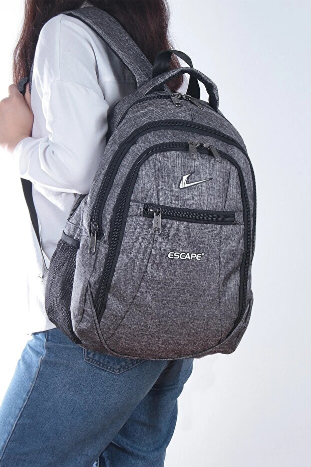 307 Unisex GRAY Daily Travel Student School Backpack with Laptop Compartment