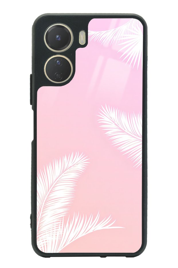 Vivo Y16 White Palm Design Glossy Phone Case