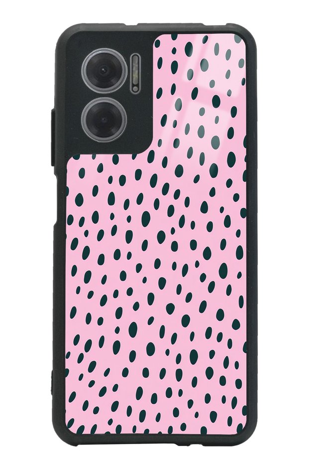 Xiaomi Redmi Note 11E Compatible Pink Speckle Design Glossy Phone Case