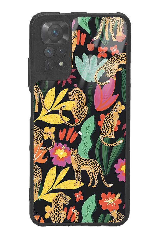 Xiaomi Redmi Note 11S Glossy Phone Case with Floral Cats Design