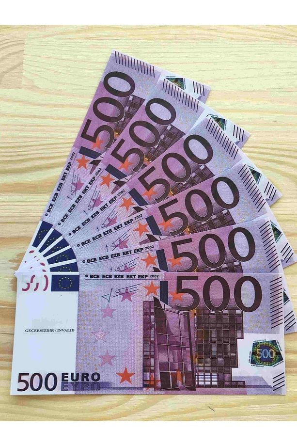 Mor Renkli Geçersiz 100 Adet İthal Kağıt Gramajlı Yeni Euro Sahte Para - 4