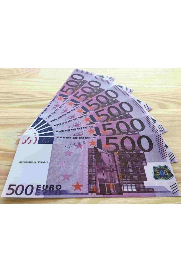 Mor Renkli Geçersiz 100 Adet İthal Kağıt Gramajlı Yeni Euro Sahte Para - 6