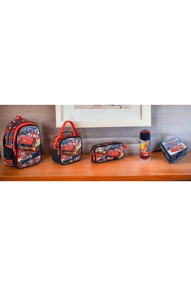 Boy's Cars Hawk Victory Primary School Bag School Set (5 Pieces)