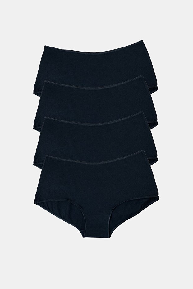 Women's Black 4 Pack Wide Brim Modal Slip Panties 1126