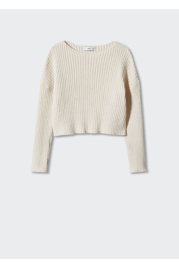 Kayık Yaka Triko Kazak - 3