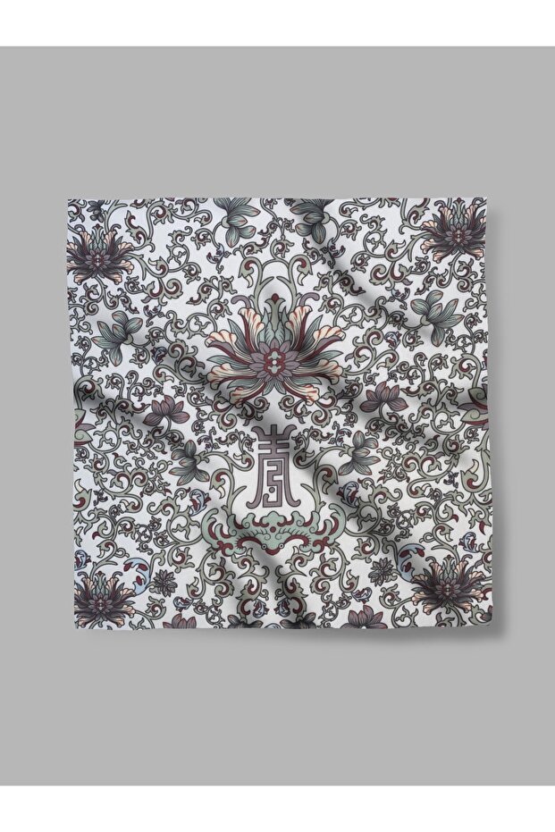 Desenli Şifon Fular - 1