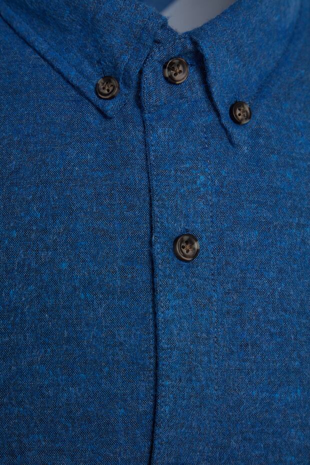Indigo Regular Fit gombos galléros flanel téli nagyméretű ing TMNAW24AX00000 - 7
