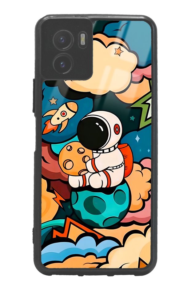 Vivo Y15S Glossy Phone Case with Baby Astronaut Design