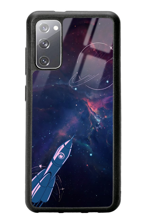 Samsung S20 Space Rocket Design Glossy Phone Case