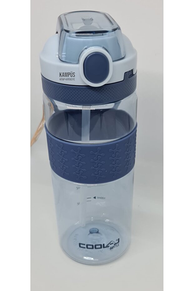 Cool-J 650 مل قارورة تريتان زرقاء K7570 مع قش وقفل