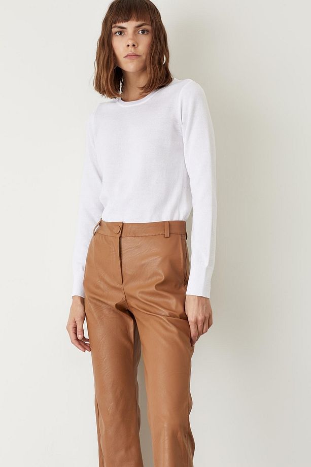 Regular Fit Basic Bisiklet Yaka Ekstra Yumuşak Kaşmir Dokulu Kazak - 2