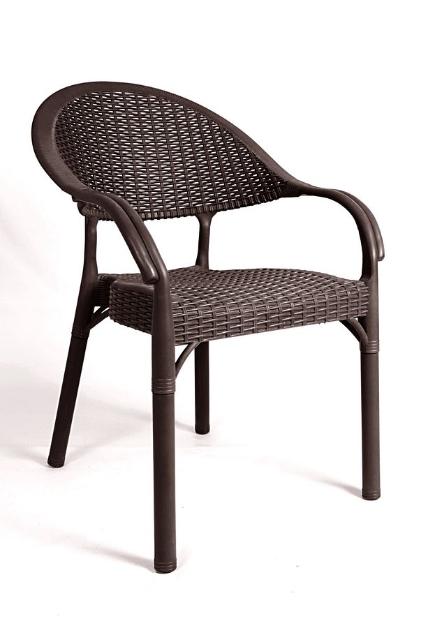Bambu Rattan Kollu Sandalye Koltuk 4 Adet Dayanıklı Bahçe Sandalyesi Kahve - 2