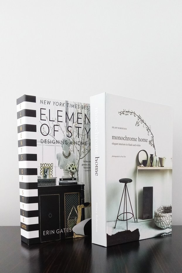 2 Pack Decorative Book Box Appearance elements Black & Monochrome Home Themed